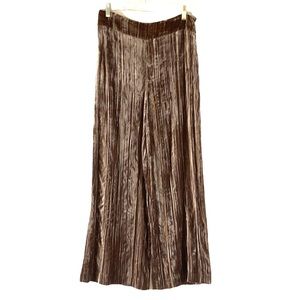 🕖 ZARA WOMEN Velvet Wide Leg Pants